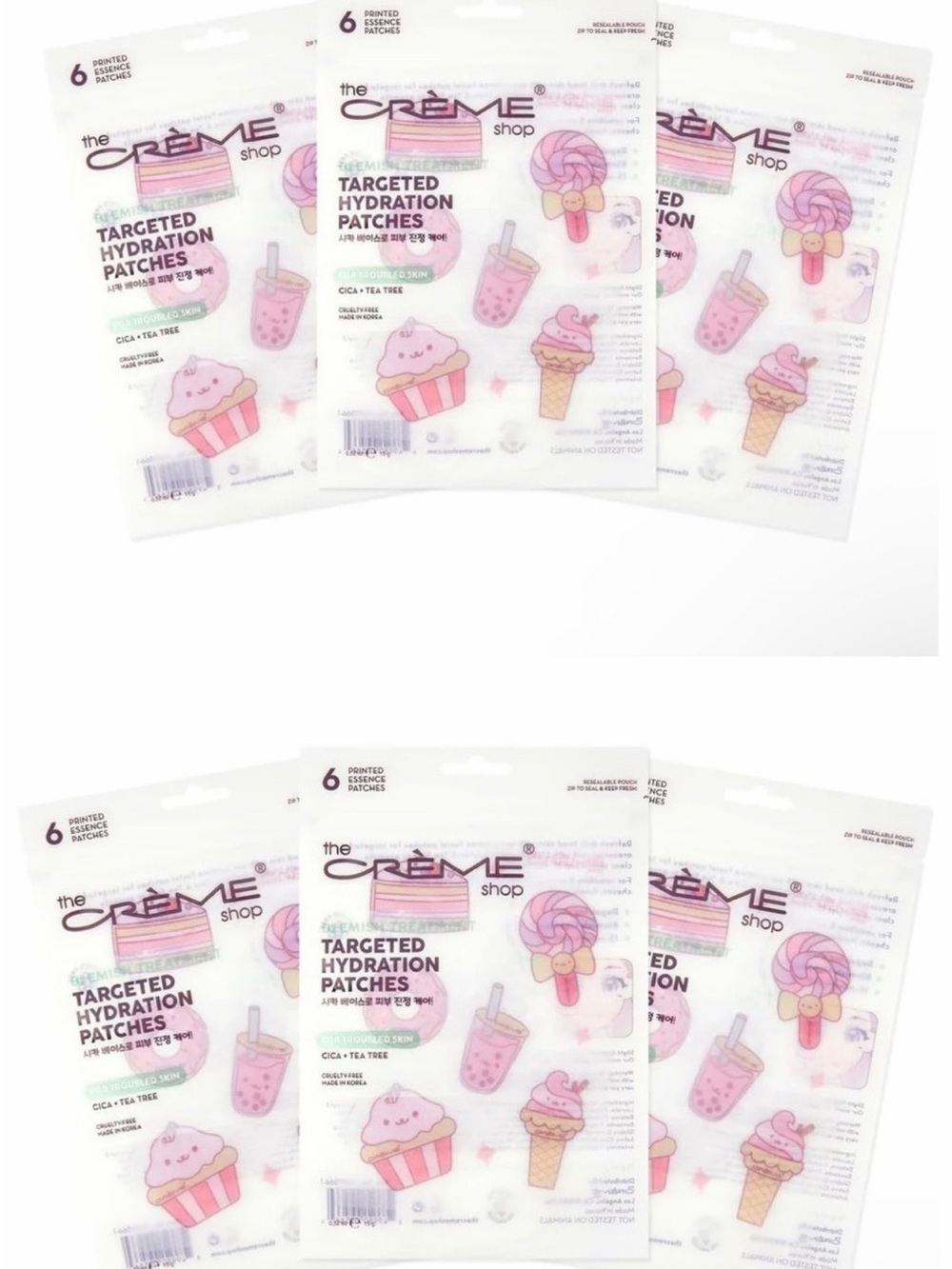 6PCS The Creme Shop Targeted Hydration Patches for Troubled  Skin
